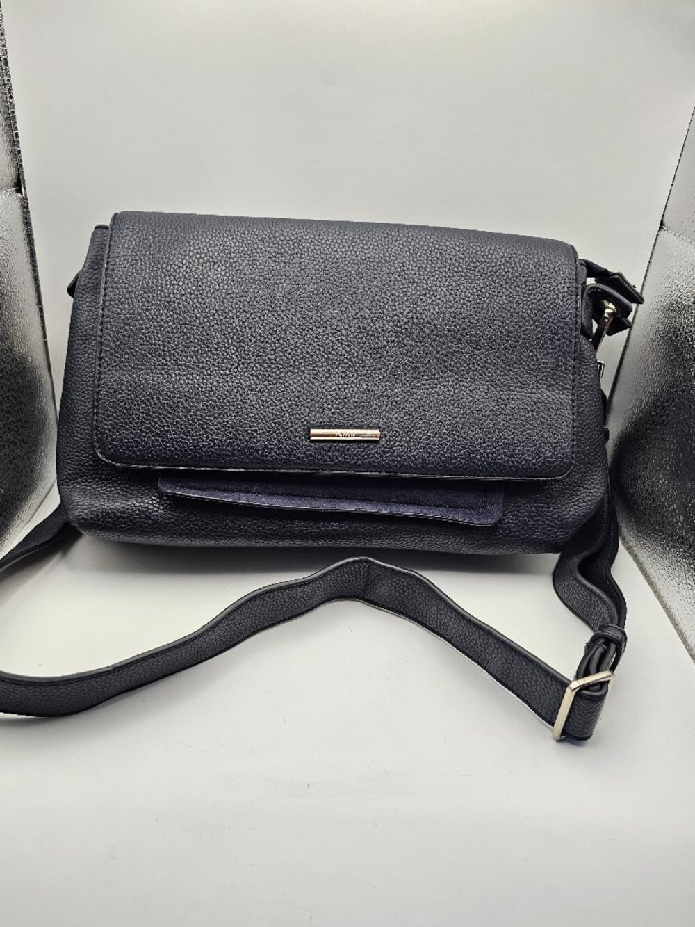 PARFOIS Black Pebbled Crossbody – Minimalist Flap Bag w/ Adjustable Strap